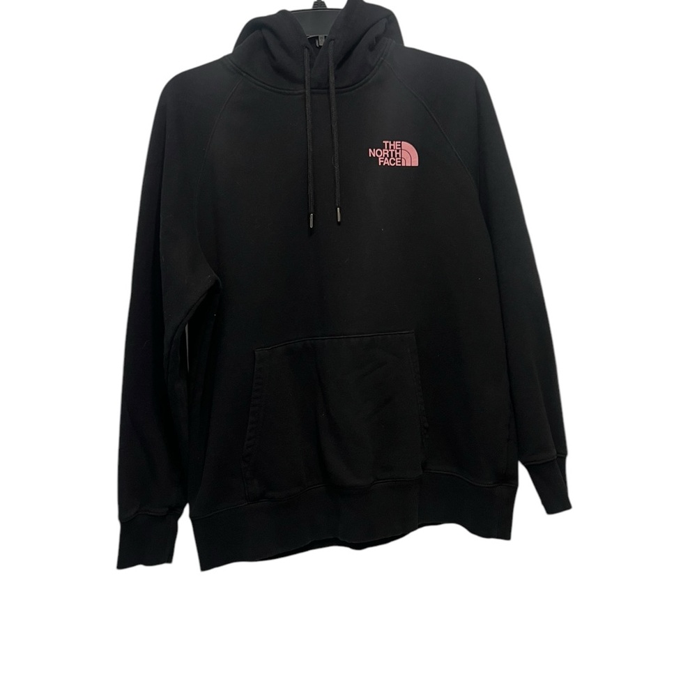 The North Face Sweater Womens Black Pink Graphic Logo Pullover Hoodie